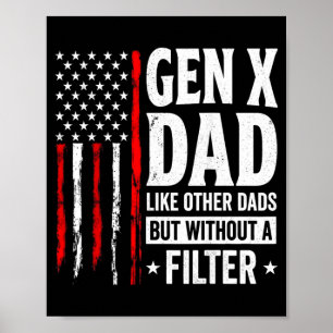 Op de achterkant Gen X-papa zoals andere papa's ma Poster