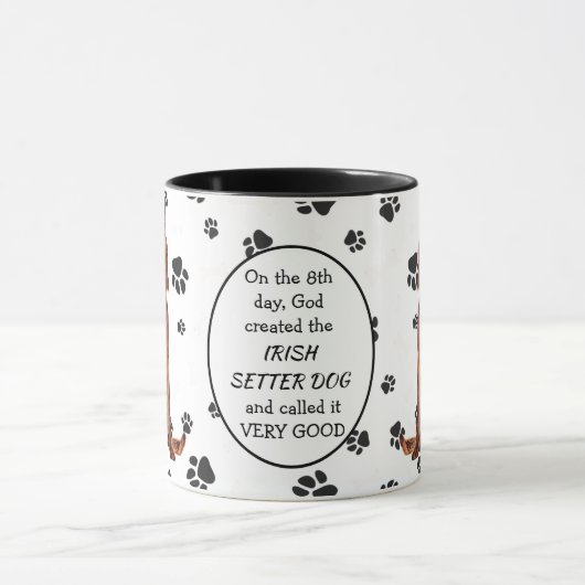 Op de achtste dag Creëer God Irish Setter Dogs Mok (Midden)