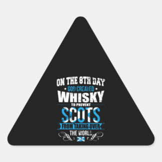 Op de achtste dag Creëer God Whiskey Scots Driehoek Sticker