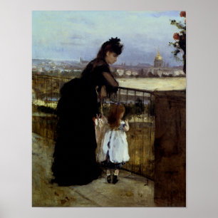 Op de balkon van Berthe Morisot Poster