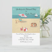Op de Beach Invitation Kaart (Staand voorkant)