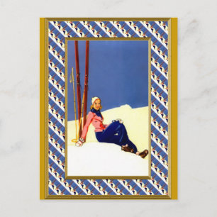 Op de berghellingen feestdagenkaart