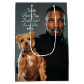 Op de beste maatfoto van de hond vader ooit medium cadeauzakje (Achterkant)