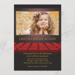 Op de Big Screen Photo Invitation Kaart