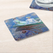 Op de boot, Monet Vierkante Kartonnen Onderzetter (Schuin)