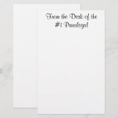 Op de bureau van de #1 Paralegal-laptop Briefpapier (Voorkant / Achterkant)