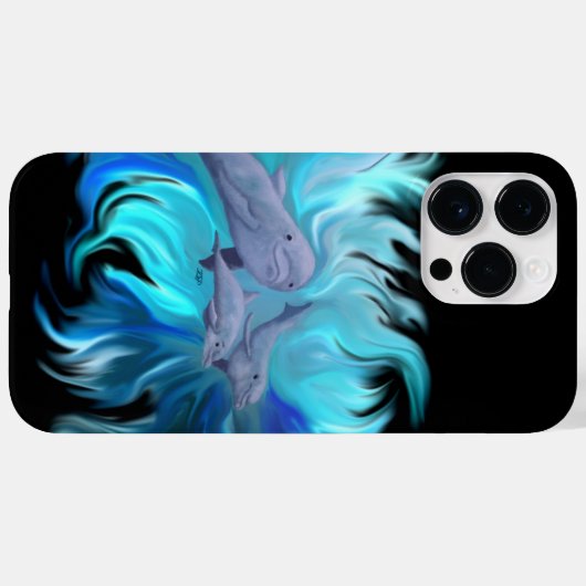 Op de Dolphin School Case-Mate iPhone Case (Achterkant (horizontaal))