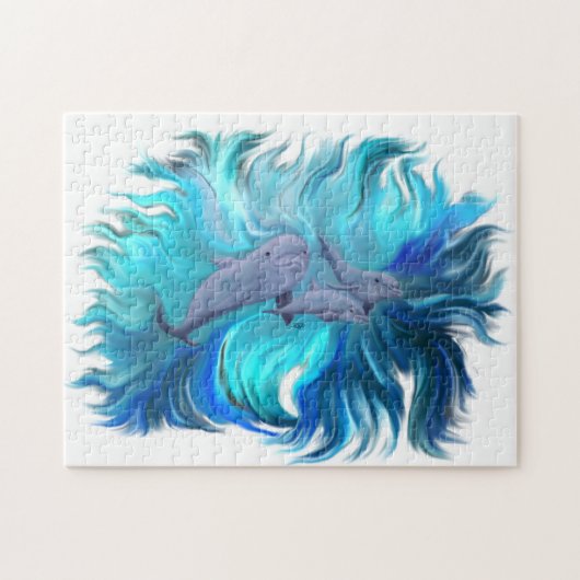 Op de Dolphin School Legpuzzel (Horizontaal)