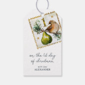 Op de eerste dag van Kerstmis Cadeaulabel (Achterkant)