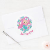 op de feestdag van de zee mermaid ronde sticker (Envelop)