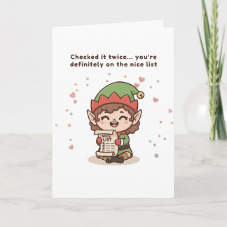 Op de fijne lijst Cute Puchi Dōshi Elf Kerstmis  Kaart