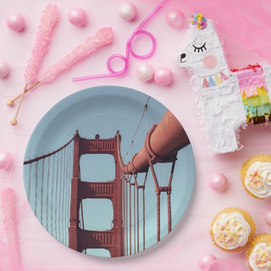 Op de Golden Gate Bridge Papieren Bordje (Feest)