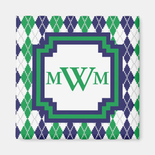 Op de Green Argyle Magnet Magneet