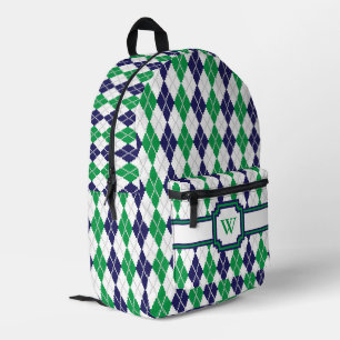 Op de groene Argyle Bedrukte Rugzak