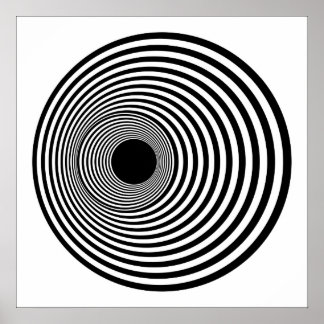 Op de horizontale cirkels van de Kunst zwarte en W Poster