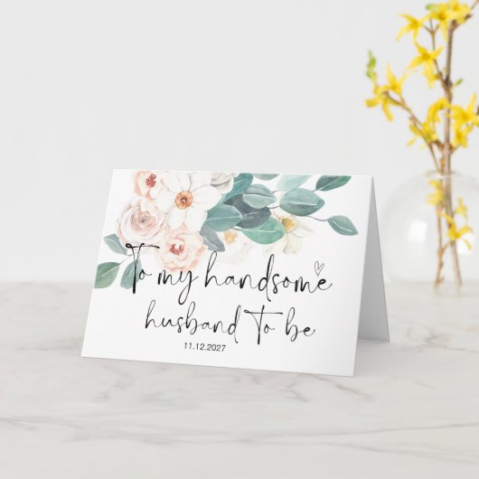 Op de huwelijksdag van mijn bruidsgenoot kaart (Gele Bloem)