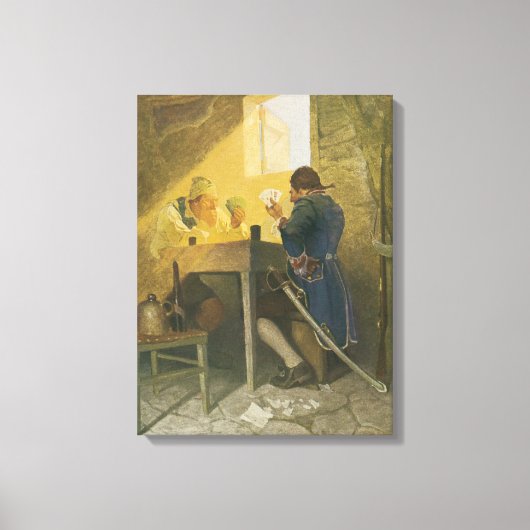 Op de kaarten in Cluny's Cage van NC Wyeth Canvas Afdruk (Voorkant)