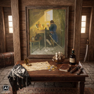 Op de kaarten in Cluny's Cage van NC Wyeth Poster