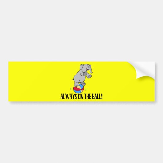 Op de kogelolifant bumpersticker (Voorkant)