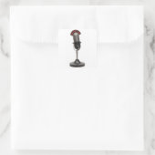 OP DE LUCHT- microfoon Vierkante Sticker (Tas)