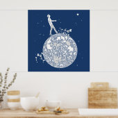 Op de maan lopen poster (Keuken)