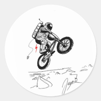 op de maan ronde sticker