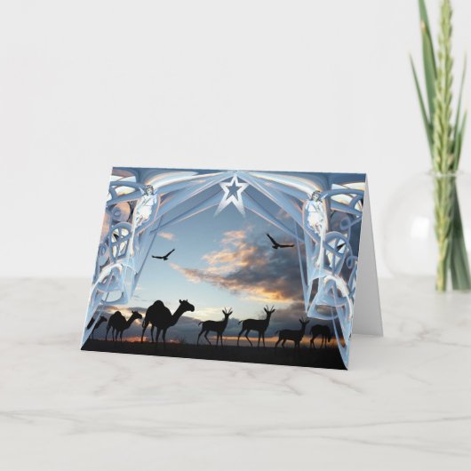 Op de manier aan Bethlehem Feestdagen Kaart (Voorkant)