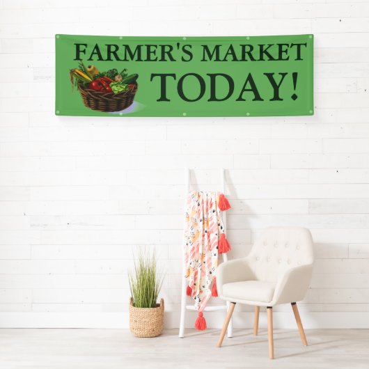 Op de markt aanpasbare groentbanner van de landbou spandoek (Insitu)