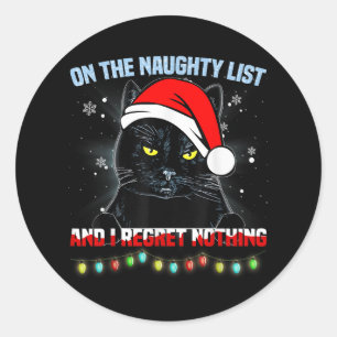 Op de Naughty List en ik betreur het dat er niets Ronde Sticker
