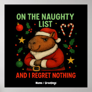 Op de Naughty List en ik betreur niets met Kerstmi Poster