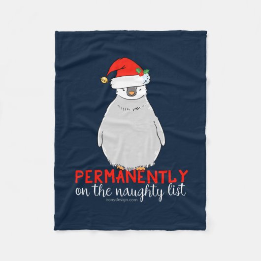 Op de Naughty List Fleece Deken (Voorkant)