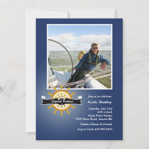 Op de Nota Nautical Photo Invitation Kaart