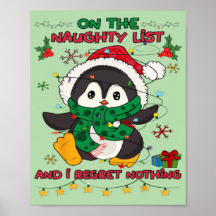 Op de ondeugende lijst en ik betreur niets Peguin Poster