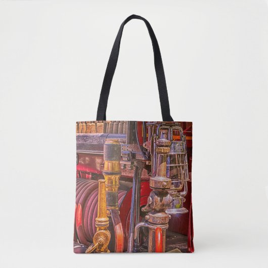 Op de oude vuurtruck tote bag (Voorkant)