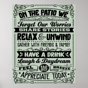 Op de patio poster