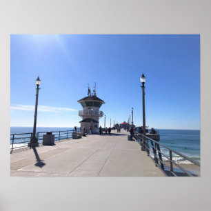 Op de pier, Huntington Beach, Californië Poster