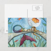 Op de Pond Mermaid Art Briefkaart (Voorkant / Achterkant)