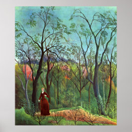Op de rand van een bos poster