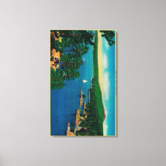 Op de rand van het wereldstation in San Bernardino Canvas Afdruk (Voorkant)