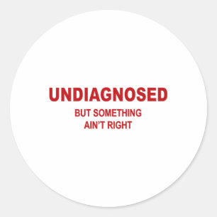 (op de rug) Niet gediagnosticeerd, maar zingen sin Ronde Sticker