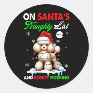 Op de Santa's Santa's Naughty List Spijt Niets Ker Ronde Sticker