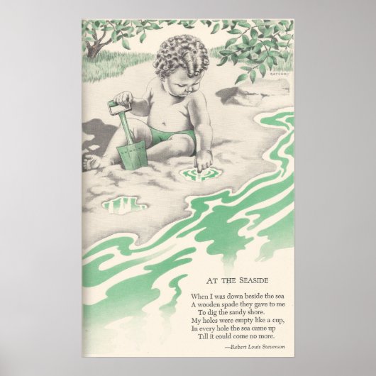 Op de Seaside ~ Robert Louis Stevenson Poster (Voorkant)