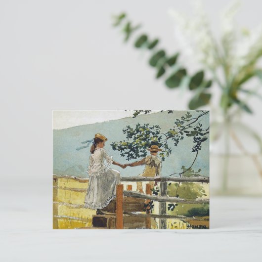 Op de steile Landschap Winslow Homer Briefkaart (Staand voorkant)