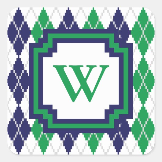 Op de Sticker van Green Argyle (Voorkant)