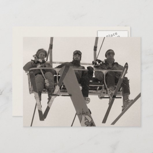 Op de stoellift briefkaart (Voorkant / Achterkant)