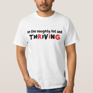 "Op de stoute lijst en florerend" Kerst humor T-shirt
