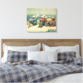 Op de strand, 1875 (m/c) canvas afdruk (Insitu (Slaapkamer))