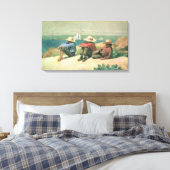 Op de strand, 1875 (m/c) canvas afdruk (Insitu (Slaapkamer))