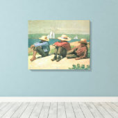 Op de strand, 1875 (m/c) canvas afdruk (Insitu (Houten vloer))