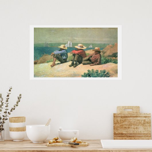 Op de strand, 1875 (m/c) poster (Keuken)